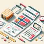 Illustrasjon av et Norwegian-kredittkort ved siden av boardingpass, reisebagasje og sparekalkulator, moderne lys og ryddig stil